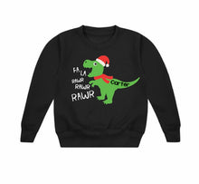 Load image into Gallery viewer, Dinosaur christmas sweatshirt
