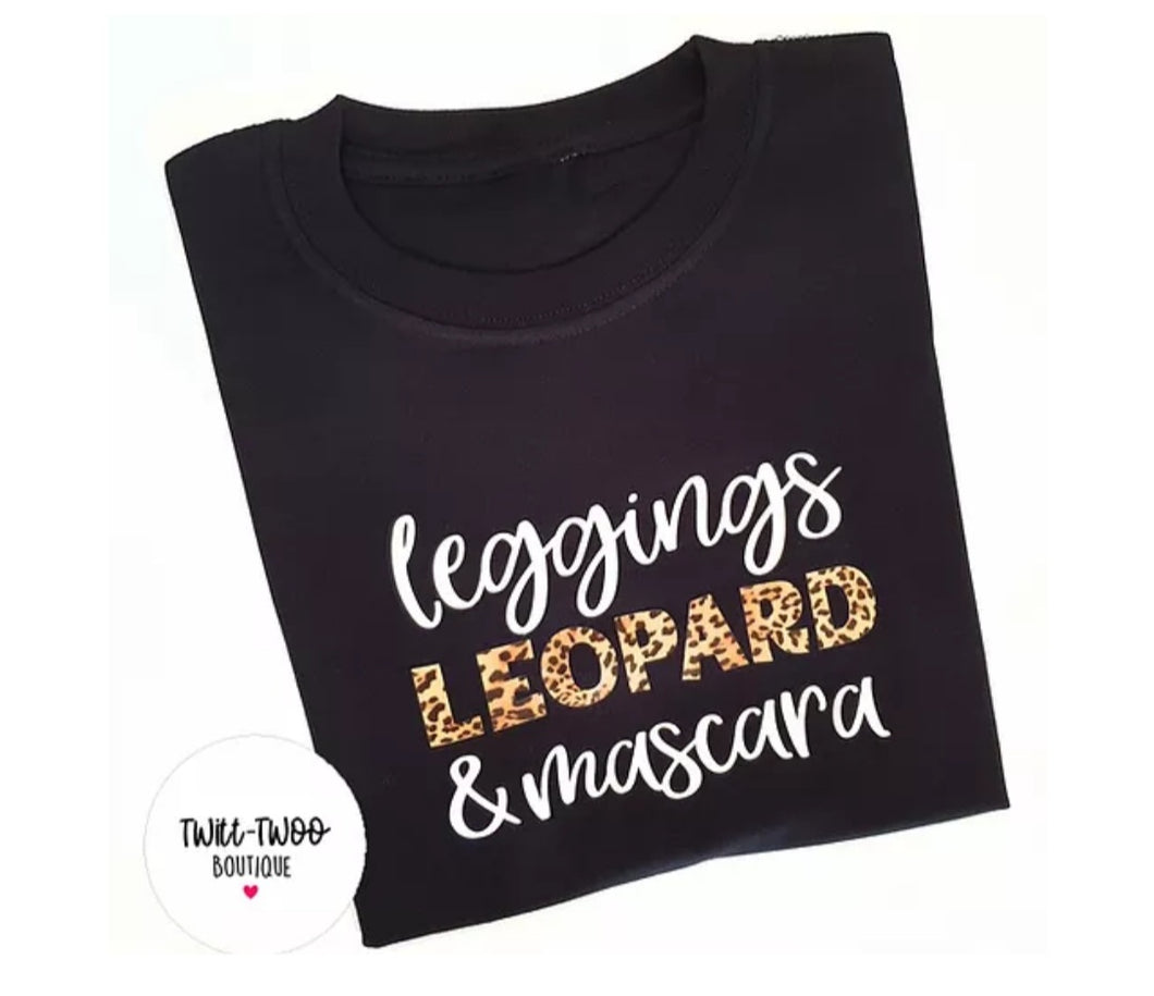 Leggings leopard mascara tshirt