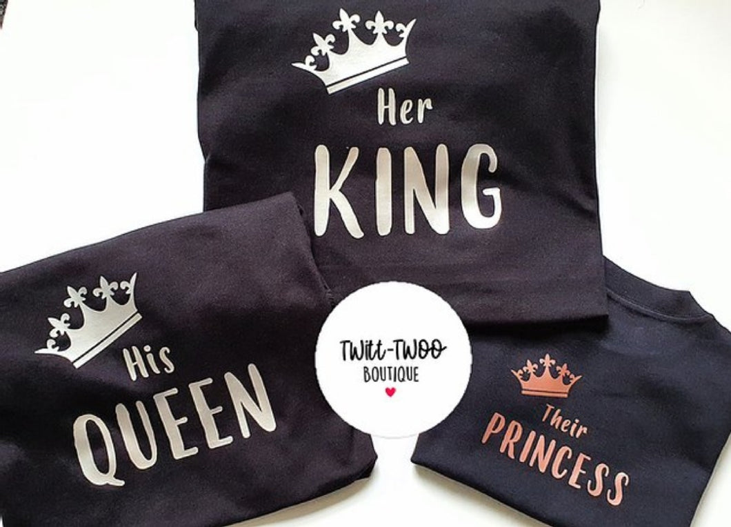 King Queen Prince princess tshirt