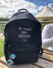 Load image into Gallery viewer, Family adventures large backpack
