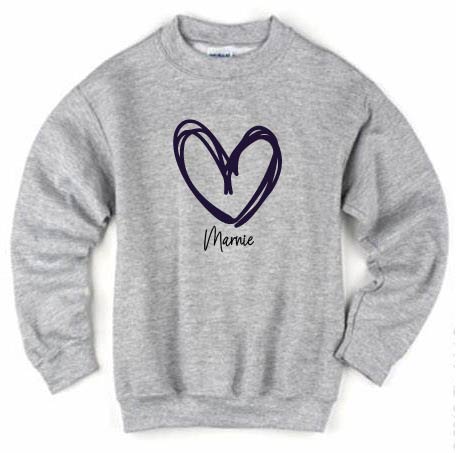 heart name sweatshirt