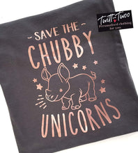Load image into Gallery viewer, Chubby unicorn tshirt
