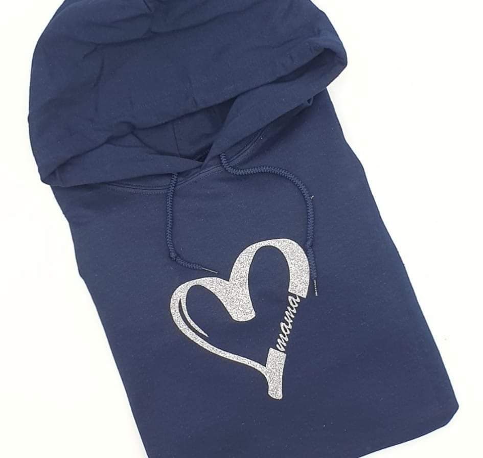 Split Heart name hoodie