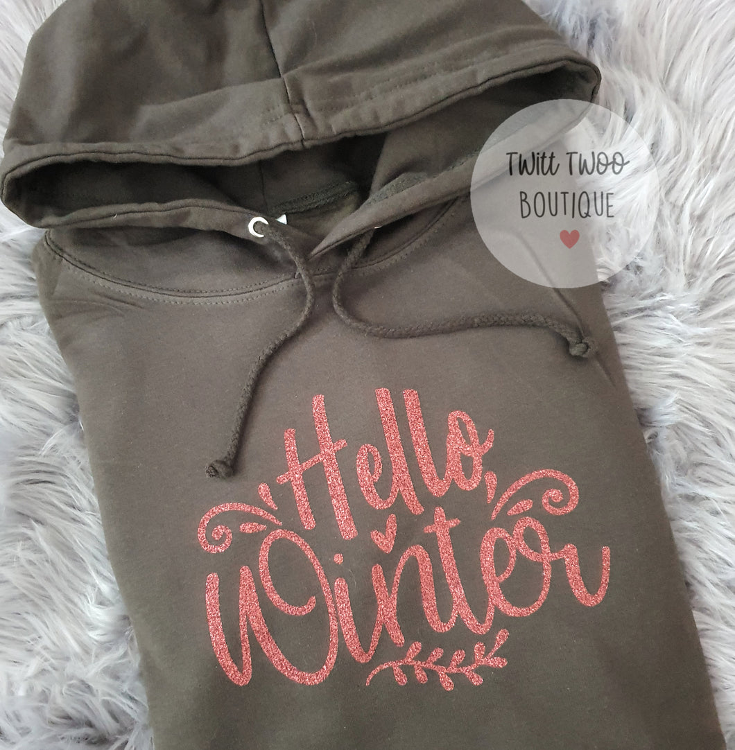 Hello winter hoodie