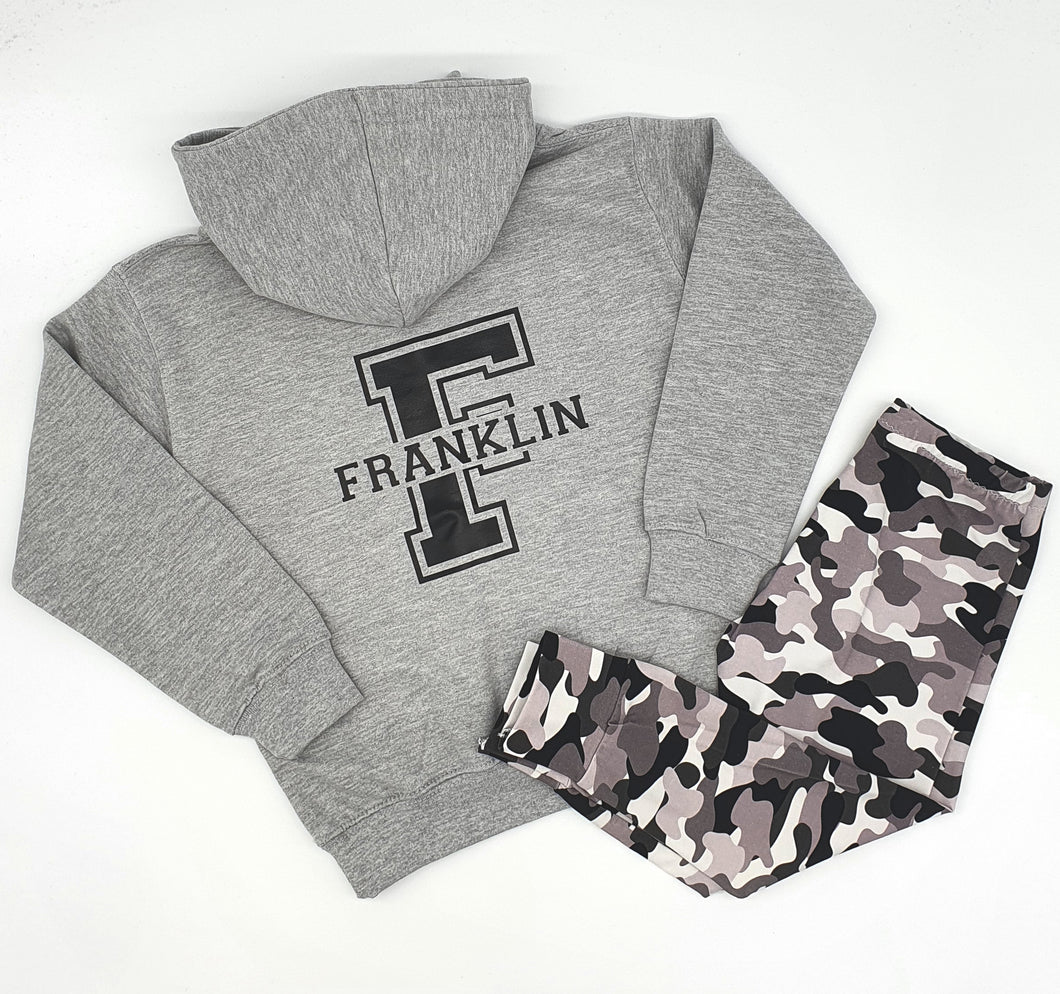 Split varsity hoodie