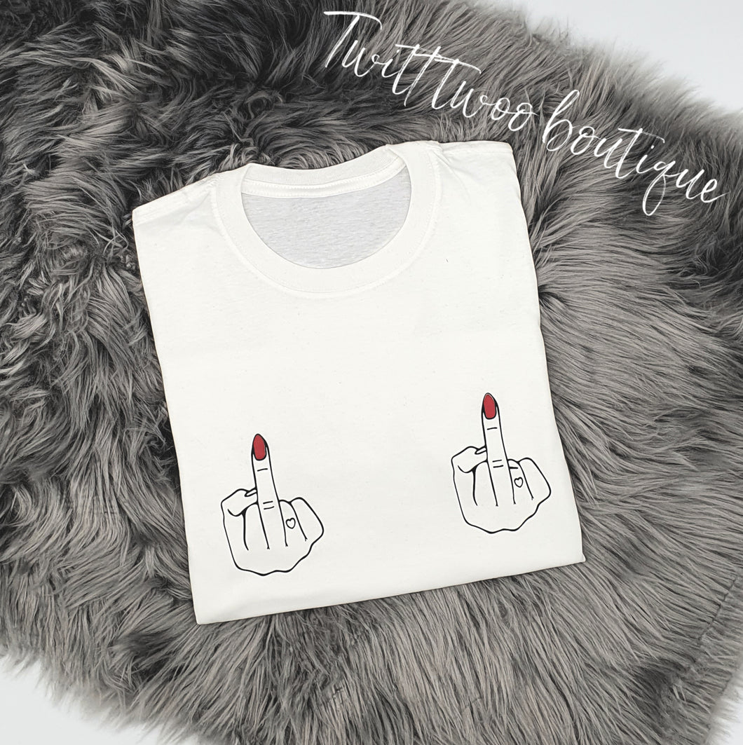 Womens middle finger tshirt