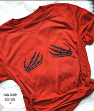 Load image into Gallery viewer, Skeleton hand tshirt

