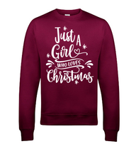 Load image into Gallery viewer, Just a girl who loves christmas sweatshirt
